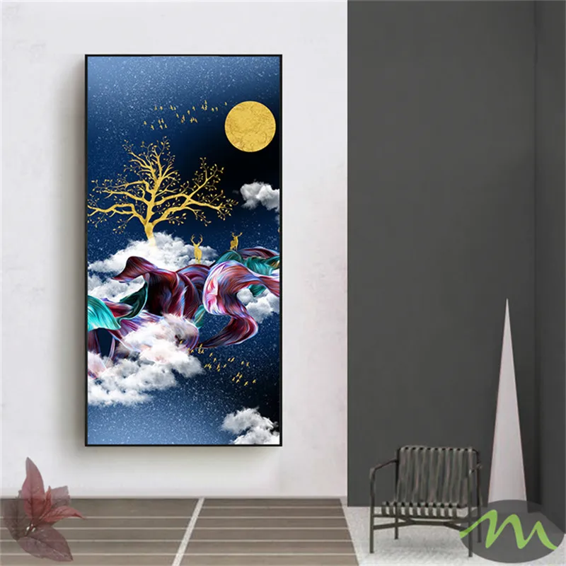 

Abstract Golden Sun Canvas Painting Big Paint Posters Prints Tableaux for Living Room Nordic Wall Art Decor with Hanger 6-19