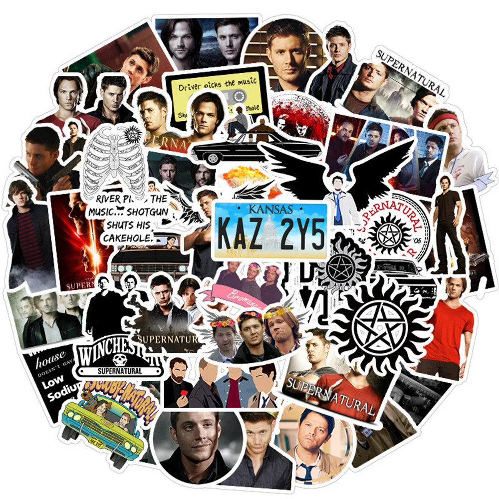 10/30/50PCS Supernatural Waterproof Sticker Luggage Fridge Skateboard Wholesale |