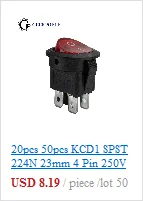 10 шт. 20 шт. KCD4 31*25 мм DPST 4PIN 16A/250 в красный/зеленый Кнопка ВКЛ/ВЫКЛ положение оснастки лодка кулисный переключатель медные ножки