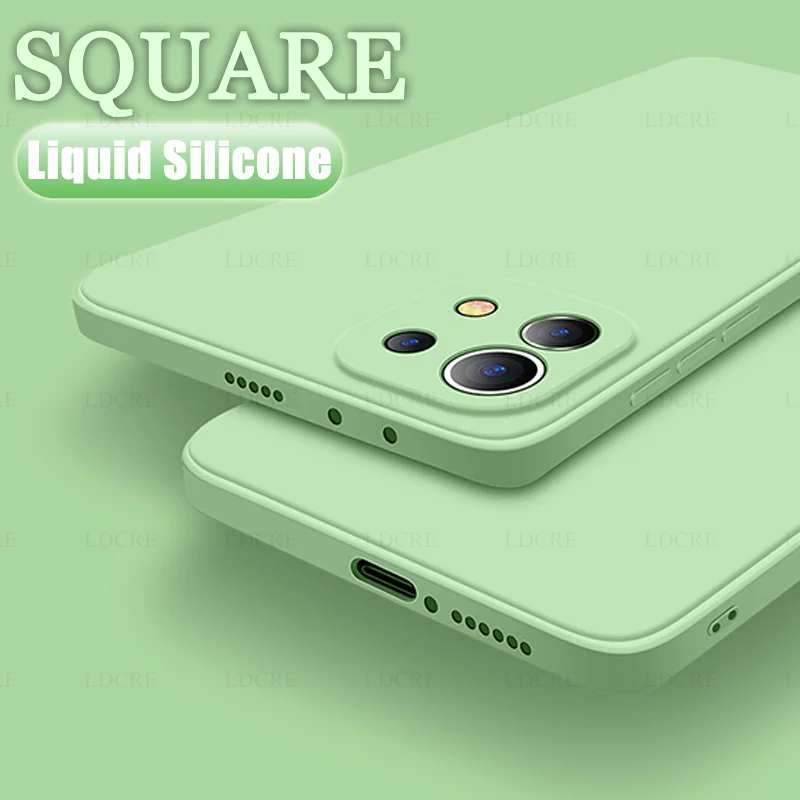 For Xiaomi 11 Lite 5G NE Case Liquid Square Silicone Case Xiaomi 11T 11 12T 12 Lite 5G 13 Pro Phone Back Cover Xiaomi 11 Lite
