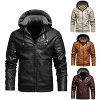 winter jacket men new slim retro winter jackets male pu leather stand collar mens bomber coat chaqueta hombre veste homme