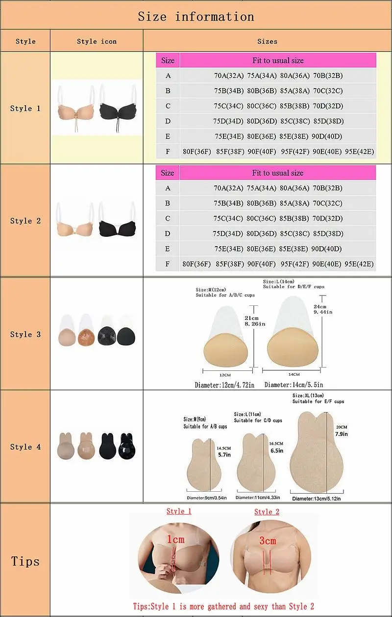 

Invisible Bra Push Up Silicone Bra for Wedding Dress Magic Bra with Transparent Straps Backless Bralette Lingerie Top Plus Size