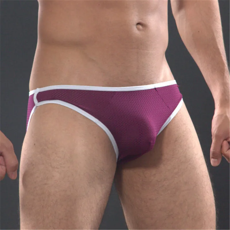 Мужское Сетчатое тонкое нижнее белье дышащие сексуальные модные трусы с низкой