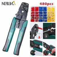 multifuctional cable wire stripper cutter crimper terminal crimping pliers with 480pcs insulated terminalmulti type splice