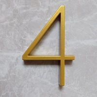 125mm golden floating modern house number gold door home address numbers for house digital outdoor sign plates 5 in 4