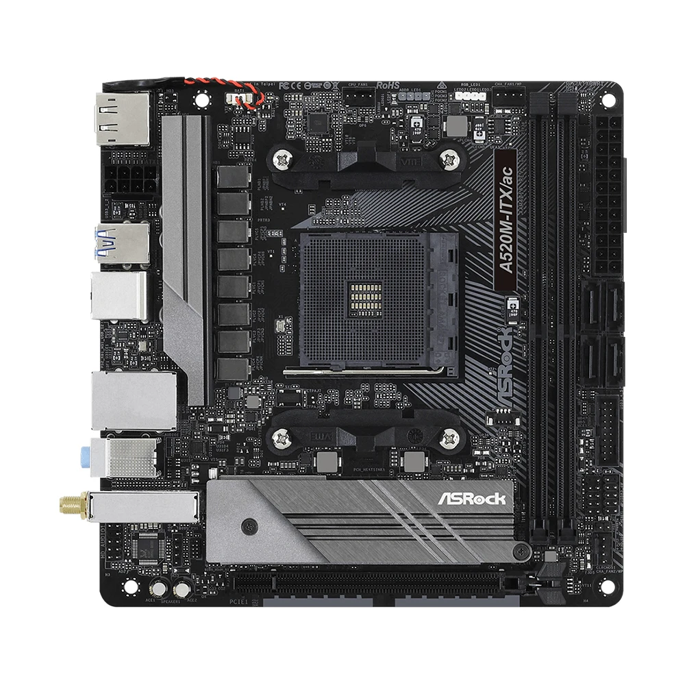 Материнская плата ASRock Super Alloy A520M-ITX/ac настольная материнская A520 гнездо для