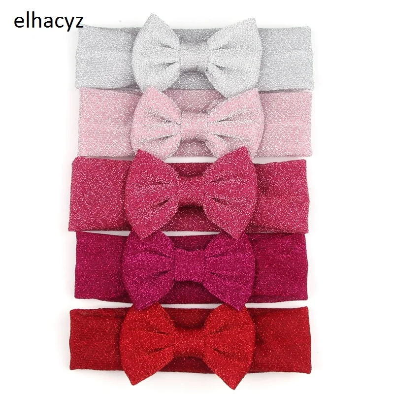 1PC NEW Girls Solid Elastic Headband For Children Glitter 4'ɻow Turban Hairband Hair Accessory Kids Bands Headwear |