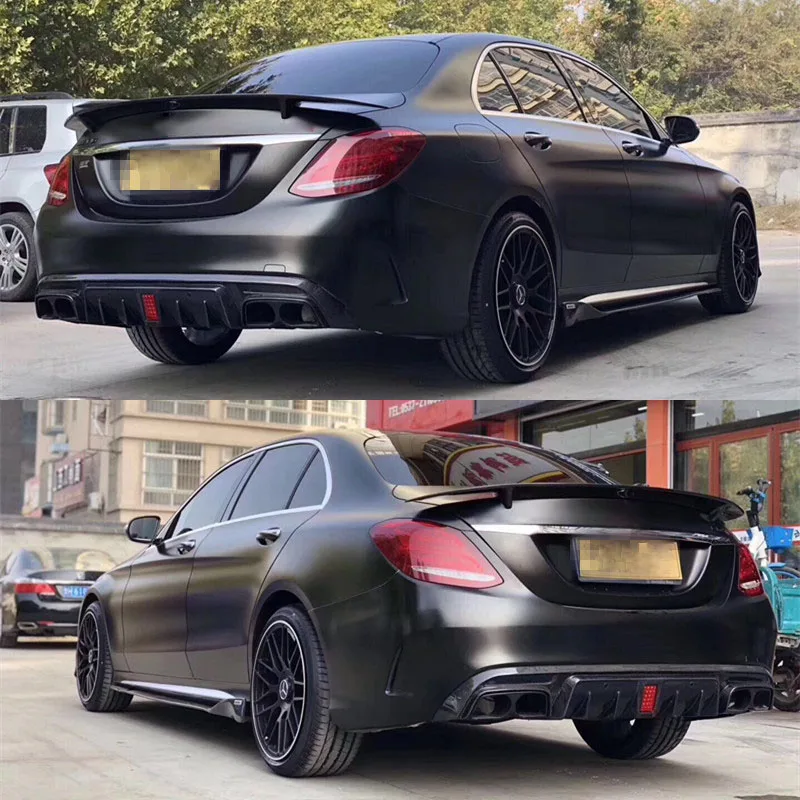 Диффузор для заднего бампера Mercedes Benz C-Class W205 C200 C300 C400 C43 C63 AMG 14-19 диффузор с