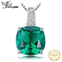 jewelrypalace simulated nano emerald created ruby 925 sterling silver pendant necklace women green gemstone solitaire no chain