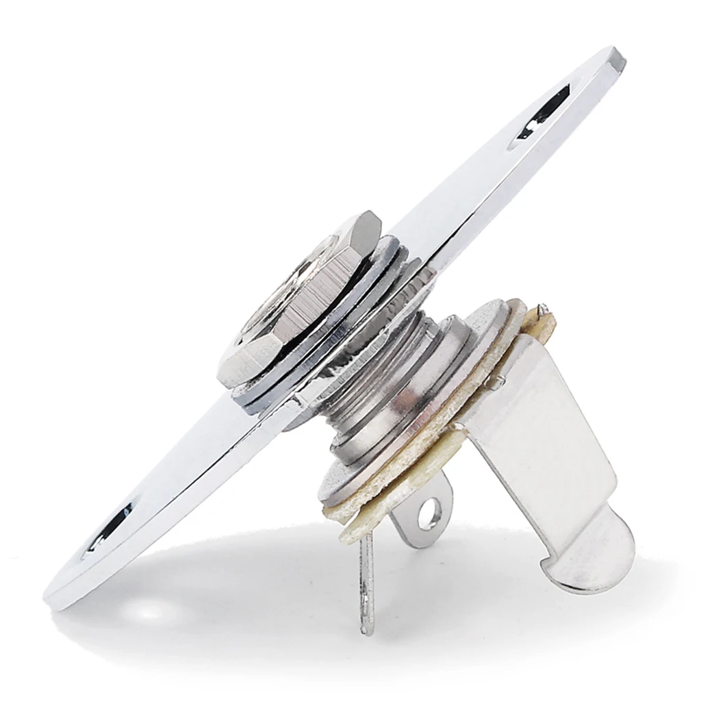 Хромовая плоская гитарная басовая Выходная пластина 1/4 ''для гитарной