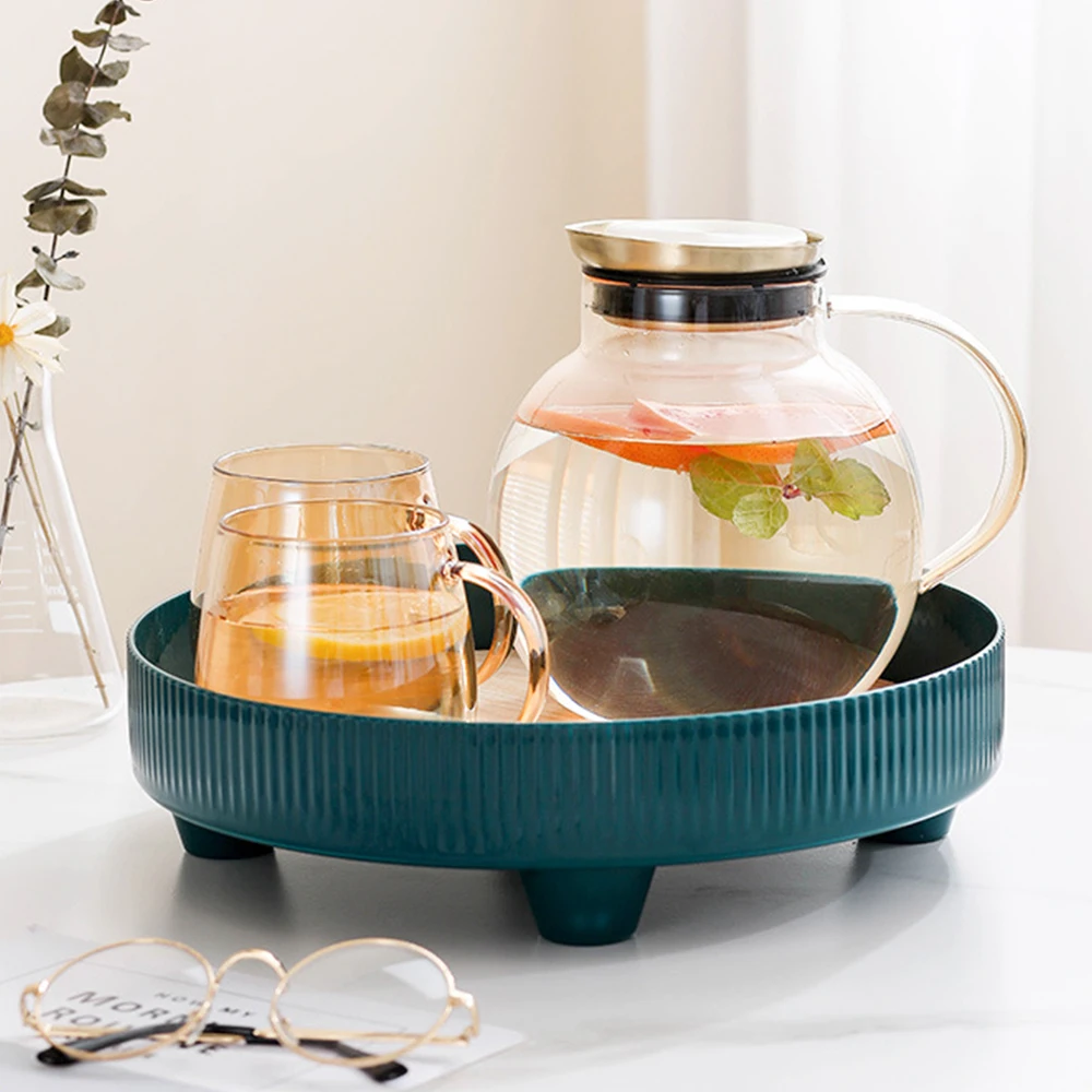 

Круглый поднос для хранения в скандинавском стиле, поднос для хранения чая, еды, блюд для напитков, поднос для ювелирных изделий и мелочей, н...