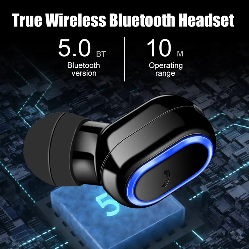 Tws Наушники Беспроводные Bluetooth 5,0 наушники 4D стерео наушники с микрофоном одиночные наушники Спортивная гарнитура наушники с шумоподавлением