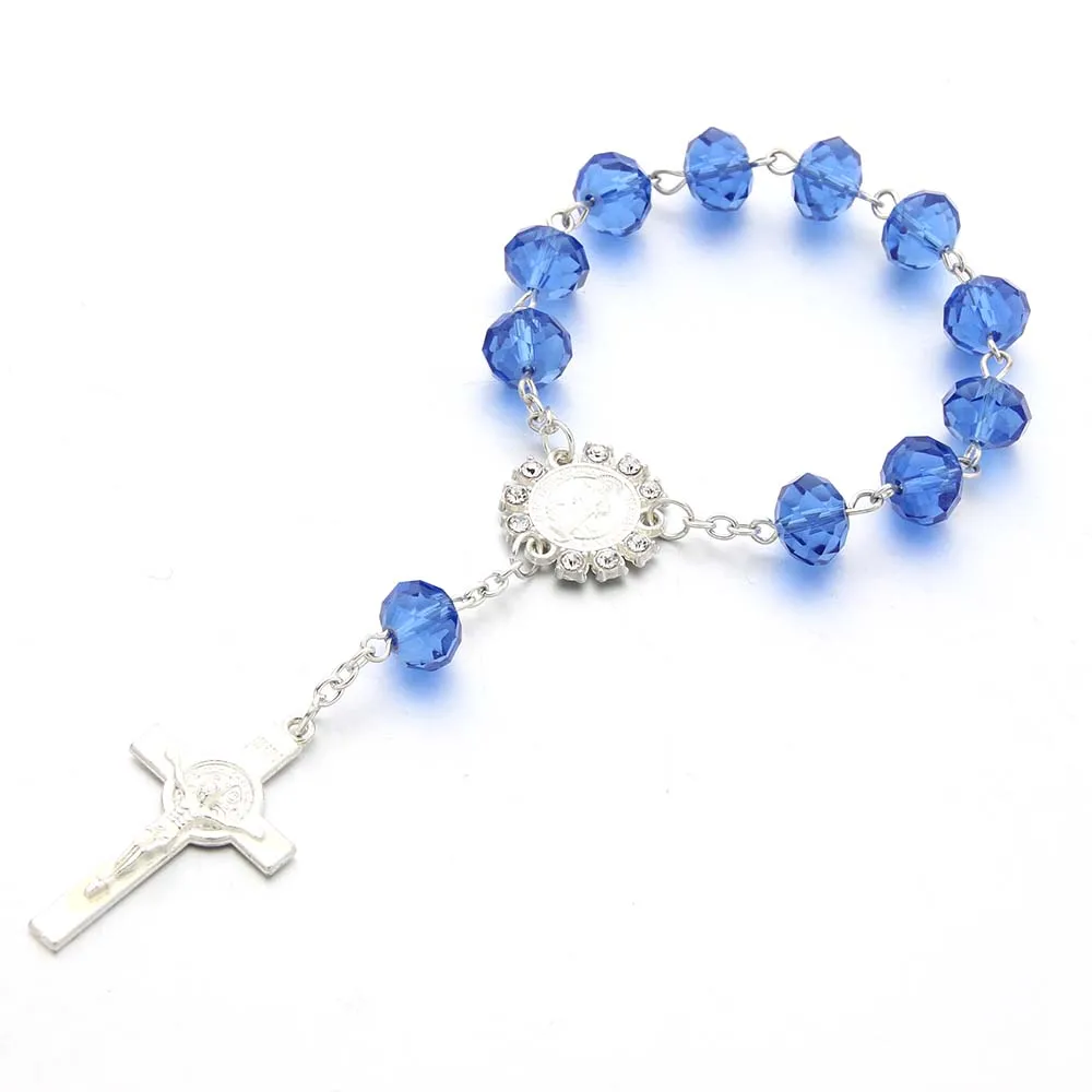 10 шт./лот сувениры для крещения больше цветов хрустальные бусины браслет