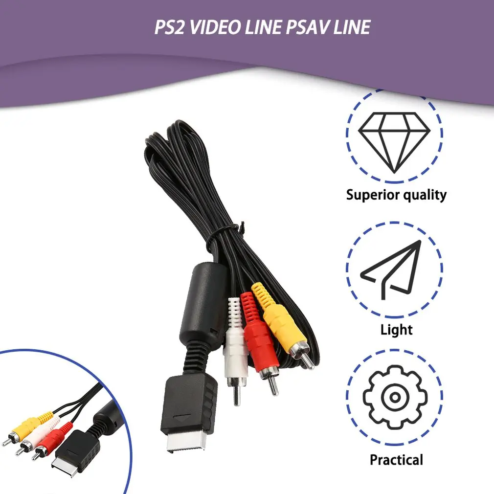 

ONLENY AV Cable for Sega Dreamcast NEW RCA Audio Video Composite TV Console 1.8M Digital Cables Male to Male RCA Connectors 20mm
