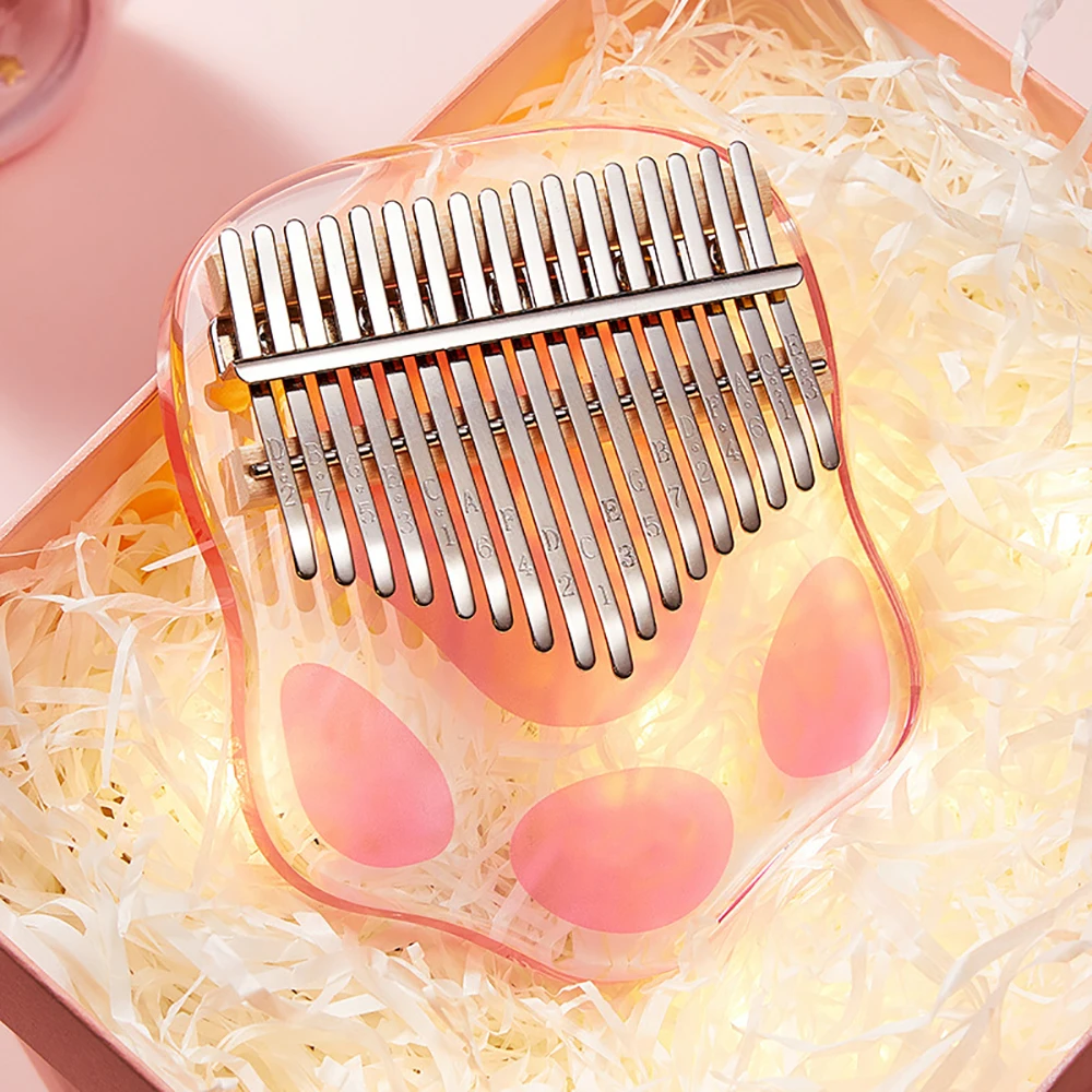 

Cute 17 Tone Thumb Piano Portable Acrylic Thumb Piano Musical Instrument Gifts For Beginner Muscial Instrument Toy Kids Gift