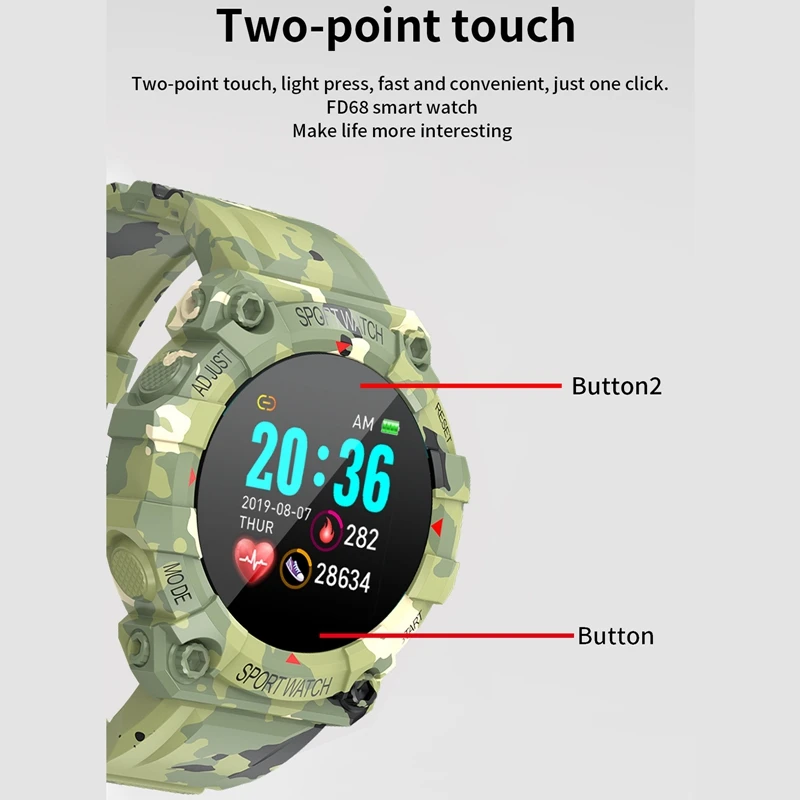 

IP67 Waterproof Sports Smart Watch Bluetooth Fitness Tracker Heart Rate Support Device OS9.0/ Android 5.1 or Higher