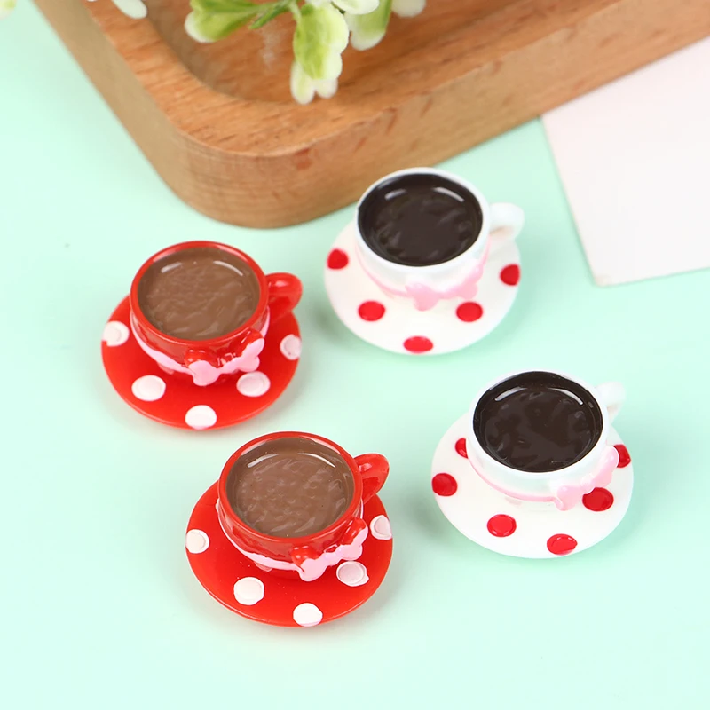 

2Pcs Miniature Doll House Coffee Cup Cute Cup For Kitchen Room Food Drink Home Tableware Decors 16*26MM