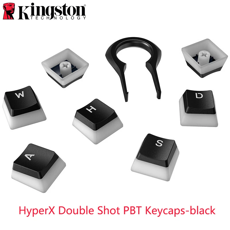 Kingston HyperX двойные клавишные колпачки pbt HXS-KBKC4 полный 104 США Черный Топ прозрачный халат механические клавиши клавиатуры набор