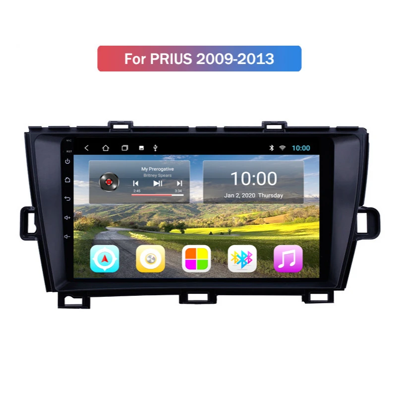 

Android 10.0 System Quard Core 2G+32G WIFI HD 1024*600 Car GPS Nagavition For TOYOTA PRIUS 2009-2013 Car Radio Multimedia Player