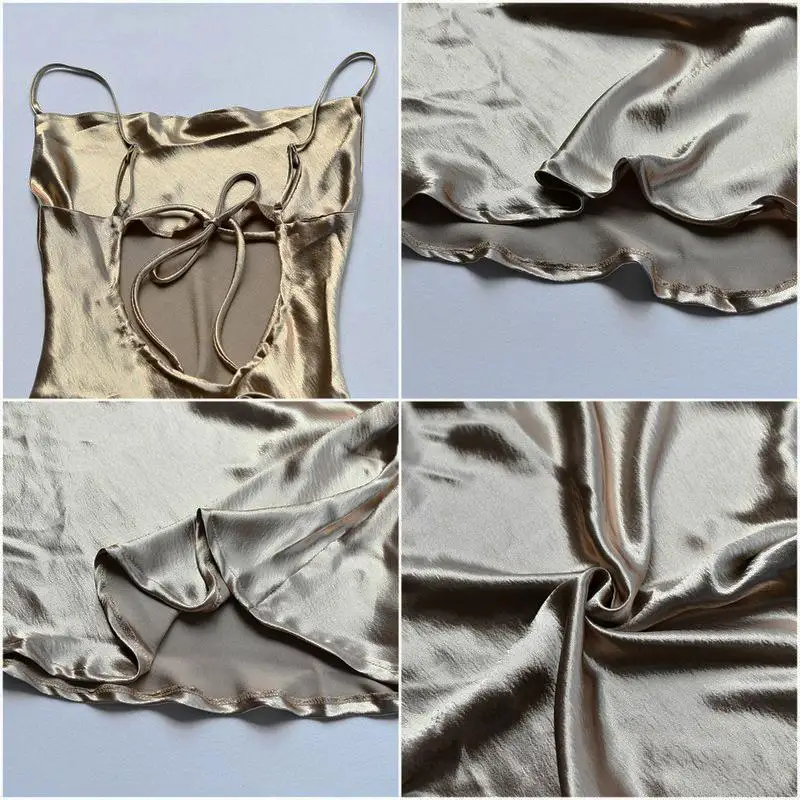 

ZITY Sexy Bodycon Party Dresses Spaghetti Strap Backless Summer Dress Women Satin Lace Up Trumpet Long Dress Elegant 2021