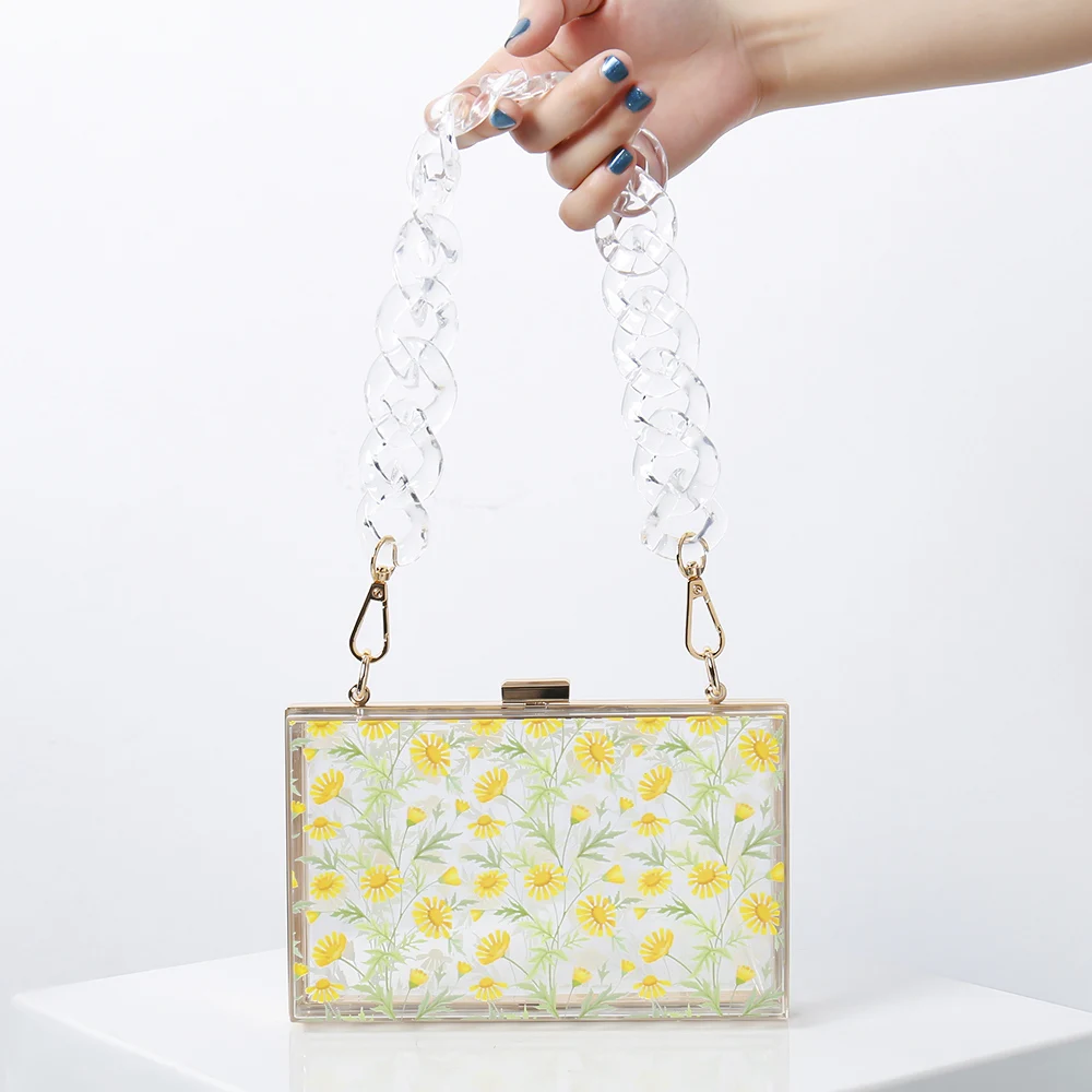 

Женская мини-сумка на плечо, летняя прозрачная сумочка с цветами, 2021