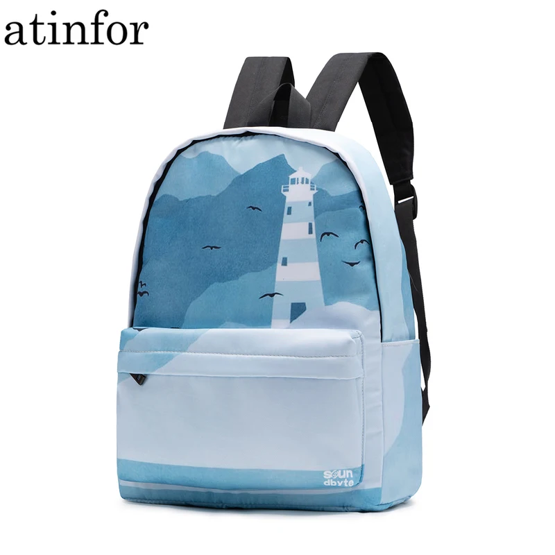 Женский водонепроницаемый рюкзак для ноутбука 14 дюймов с принтом|Мужские