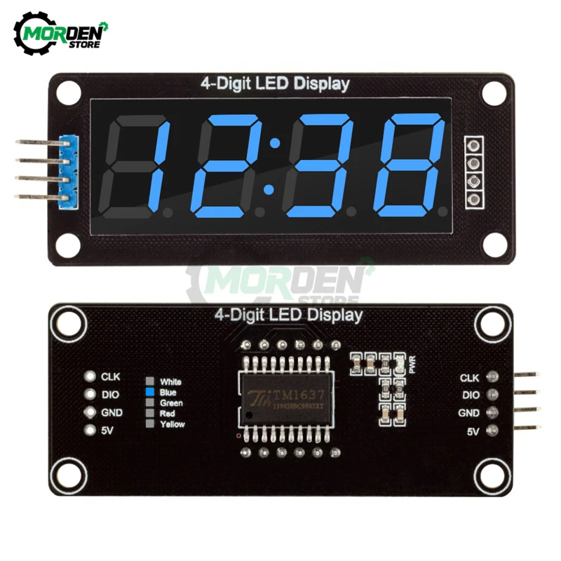 4-значный дисплей TM1637 для Arduino 7-дюймовый тактовый модуль Красная Зеленая цифровая