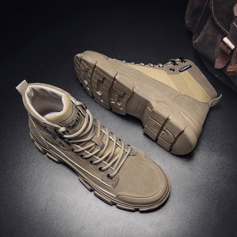 

CYYTL Fashion Men's High-top Boots Warm Winter Work Platform Shoes Motorcycle Tooling Retro Trendy Zapatillas De Deporte Hombre