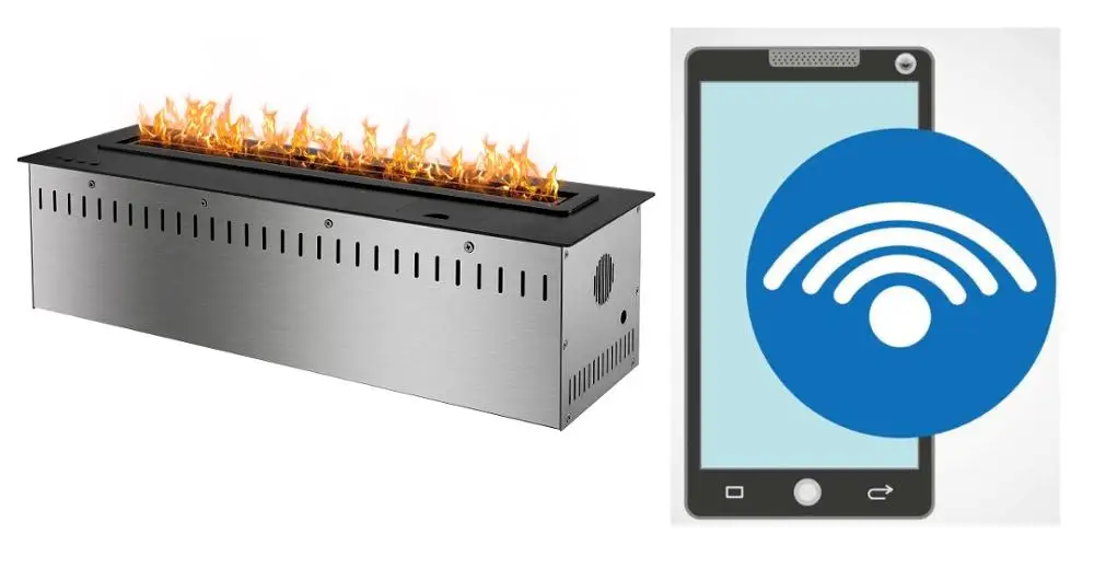 black with wifi В продаже 36 дюймов камин вставка с этаноловой горелкой умный камин - Цвет: black with wifi