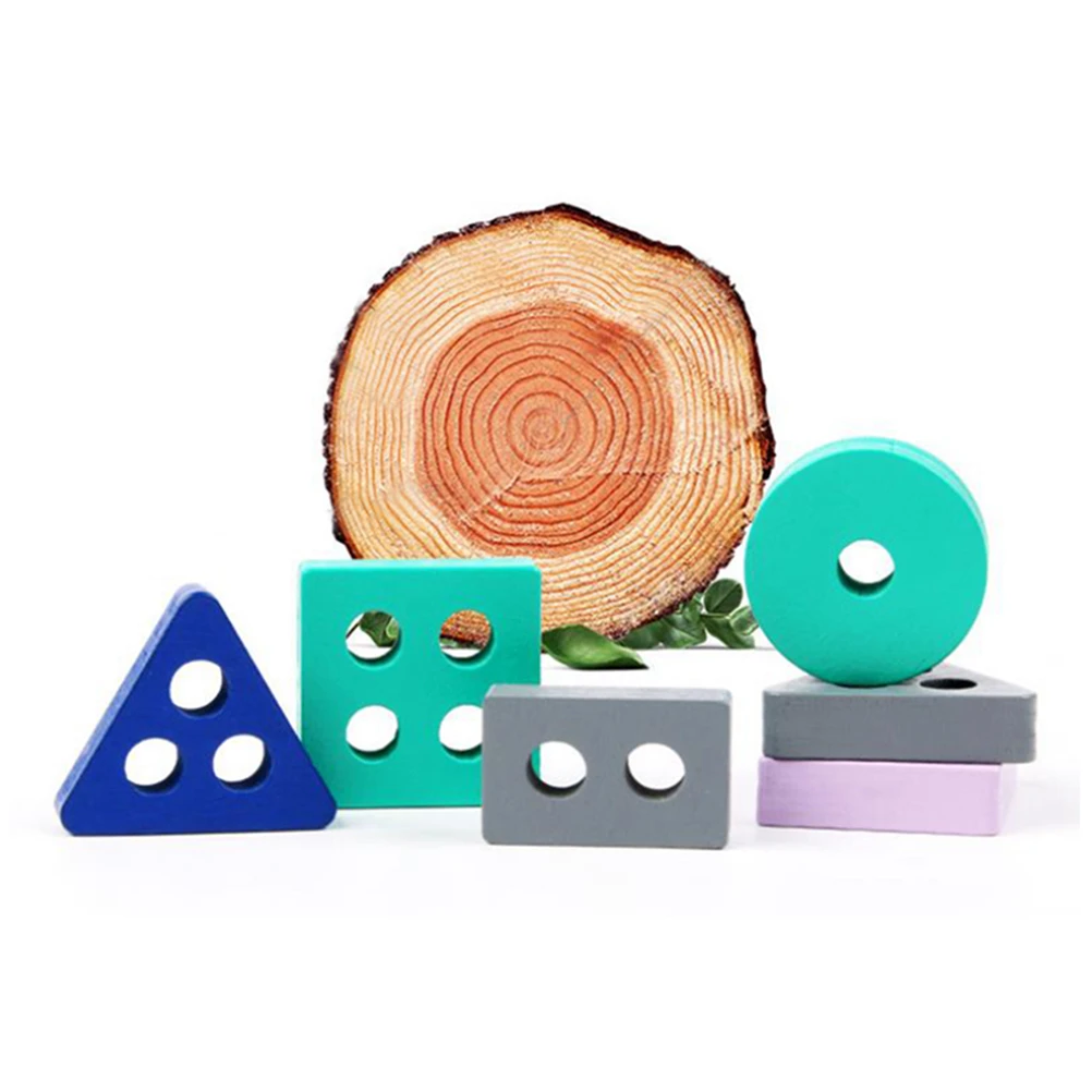 Clasificador de formas geom&eacute;tricas de madera, juguete de clasificaci&oacute;n de apilamiento-3