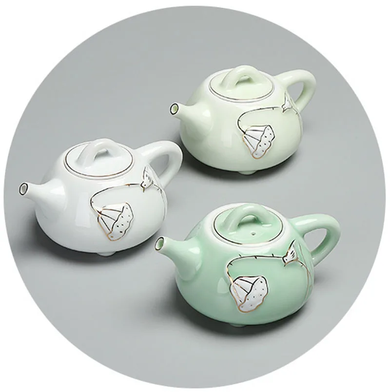 

Teapot White Porcelain Pot Ceramic Household Hand Painted Gold Porcelain Tea Set Single Pot Jingdezhen Teaware Kettle Teapot