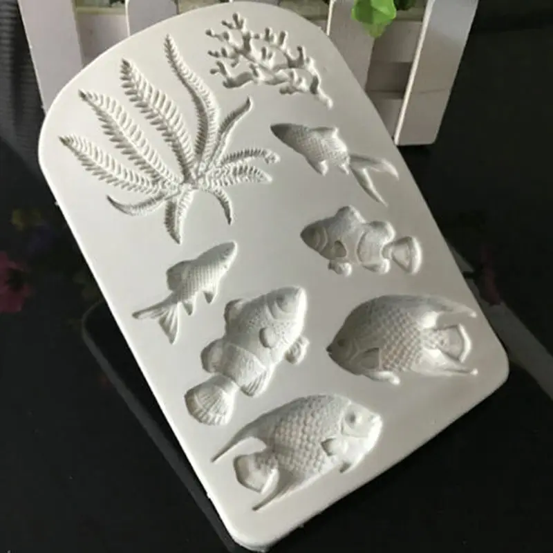 Конфеты DIY инструмент 1 шт. рыбьи водоросли силиконовая форма торт кайма для