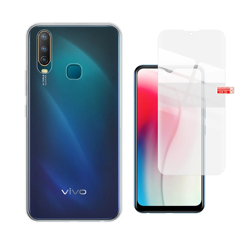 1 прозрачный чехол и Гидрогелевая пленка Защита экрана для VIVO Y17 Y15 Y12 U3X 6 35 дюйма