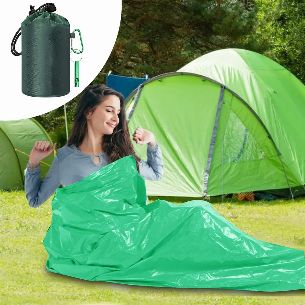 Аварийный термоспальный мешок портативный для сна на природе водонепроницаемое