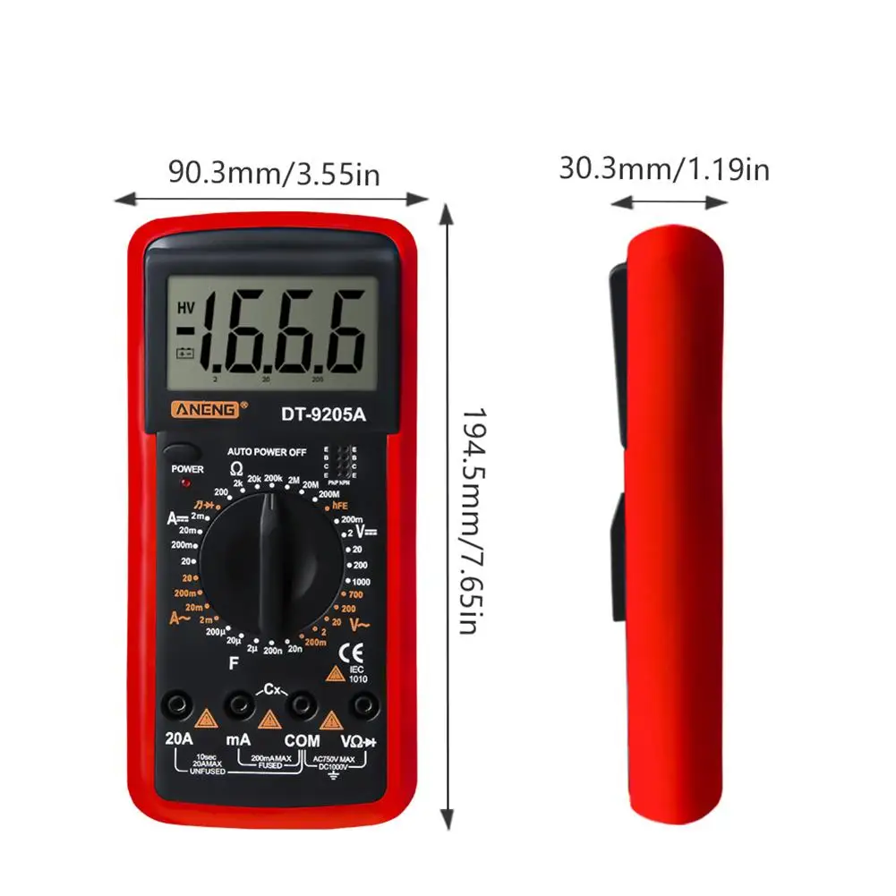 ANENG DT-9205A Цифровой мультиметр Профессиональный конденсатор с алюминиевой крышкой