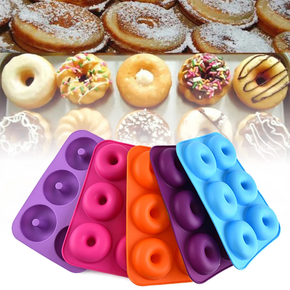 Силиконовая форма для выпечки в виде пончика 6 ячеек| |