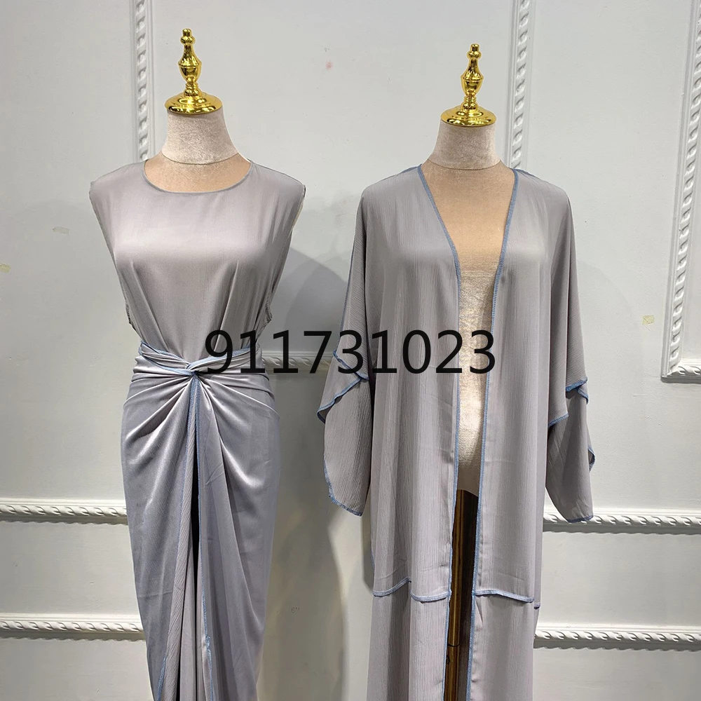 Eid Kaftan Abaya Dubai Turkey Islam Arabic Muslim Dress Sets Robe Longue Kimono Ensemble Femme Musulmane Abayas For Women Caftan |