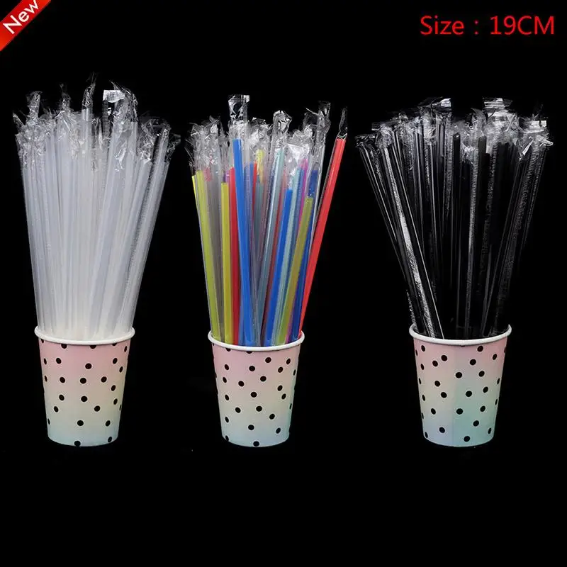 100 шт. прозрачные индивидуально завернутые трубочки для напитков из