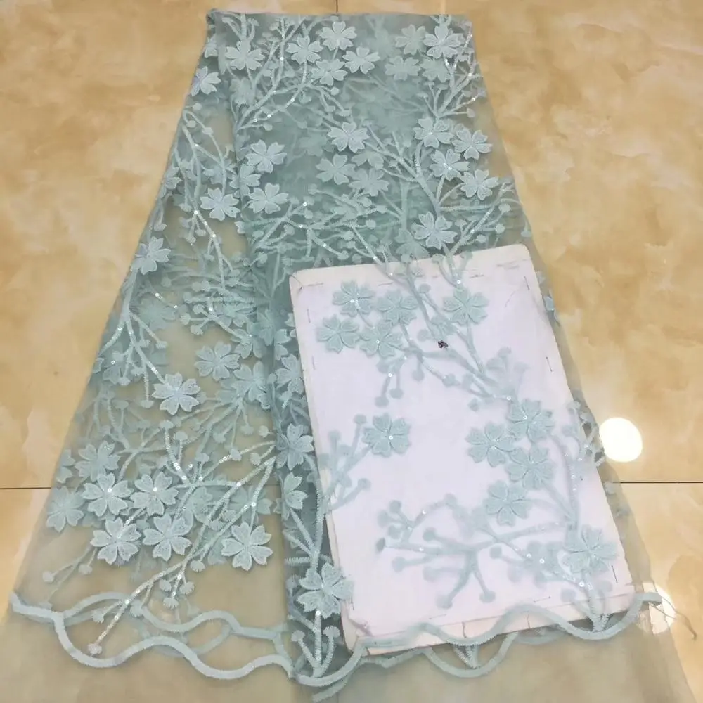 

2019 Latest French Nigerian Lace Fabric High Quality Embroidered Tulle African Laces Fabric Wedding French Tulle Lace XZXOC015