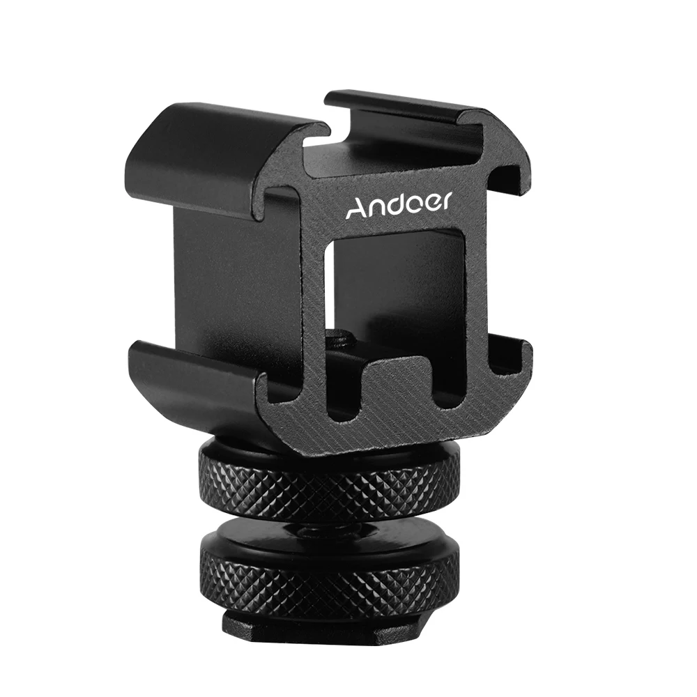 Andoer 3 Cold Shoe Mount Adapter On-Camera for Canon Nikon Sony DSLR Camera LED Video Light Microphone Monitor | Электроника