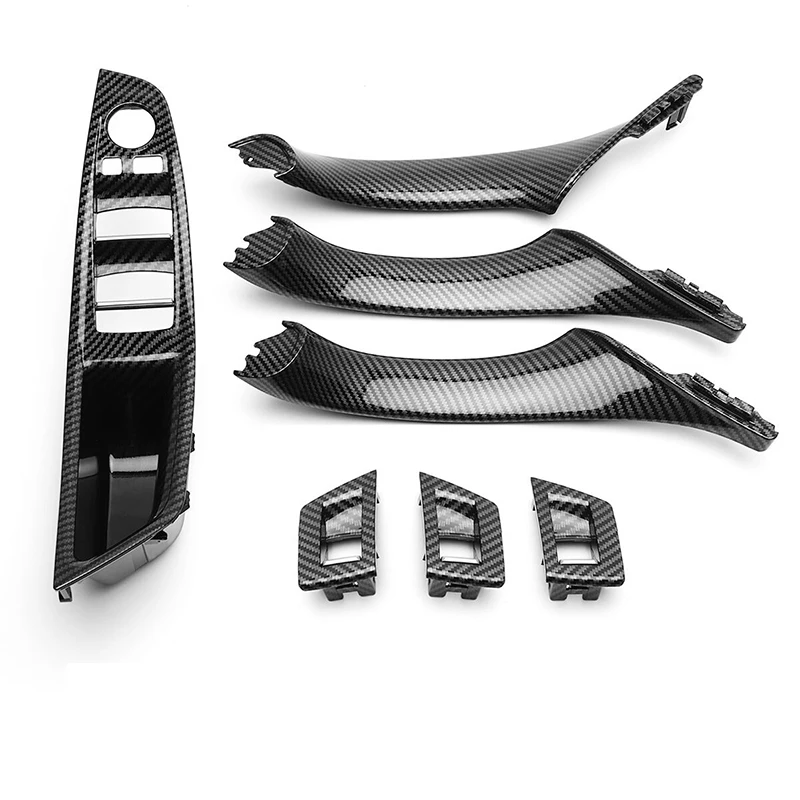 

Для BMW F10 F11 F07 F18 черное углеродное волокно внутренняя дверная ручка отделка тянуть поручни панель ручка 5 серии автомобильные аксессуары