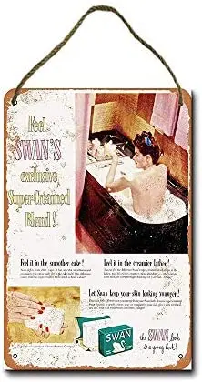 

Metal Sign 8 X 12 Inch 1930 Swan'S Bath Soap Wall Decor (Not Rope)