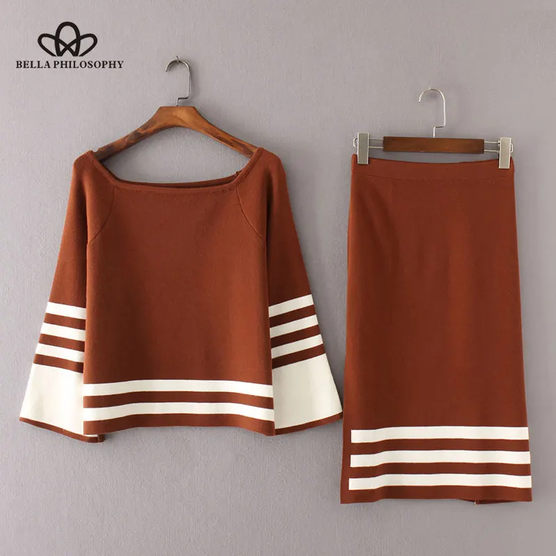 Женский вязаный свитер Bella Philosophy Повседневный пуловер в полоску с длинным