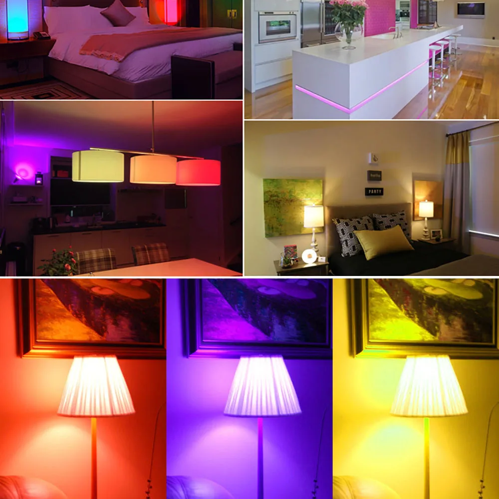 

E27 5W RGB LED Bulb 85 - 265V 16 Color Adjustable Light With 24 Key Remote Control For Indoor And Outdoor Party Decoration