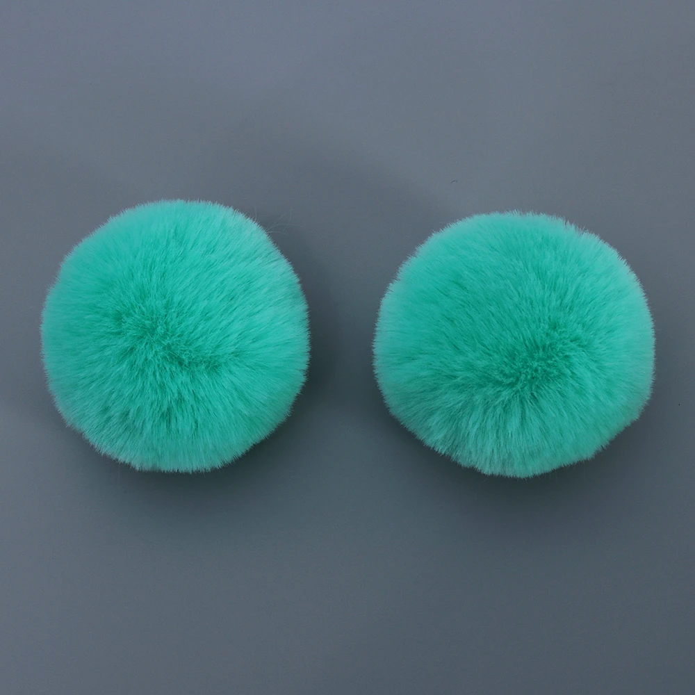 Mint Green 10 см мех мяч имитация кролика рекс шагге мяч Одежда обувь и шапки Аксессуары Ювелирные изделия Подвески ручная работа аксессуары - Цвет: Mint Green