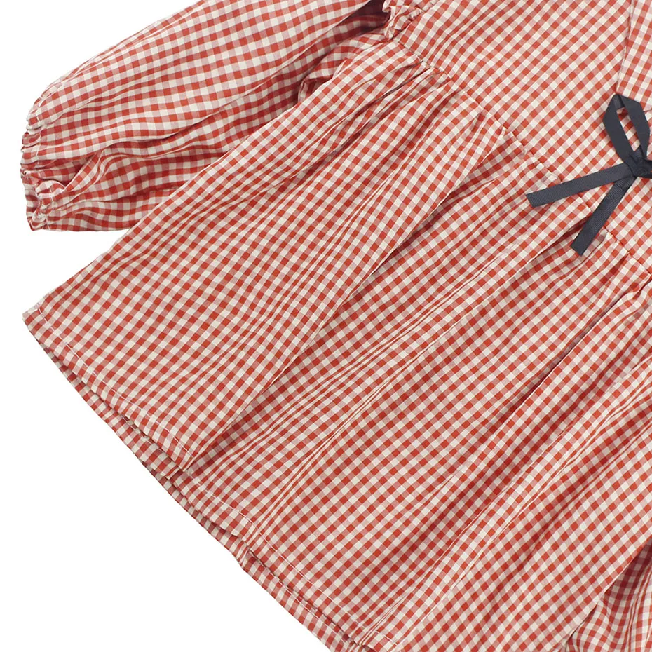 Одежда для девочек рубашка в клетку и штаны 2 шт. детская одежда с