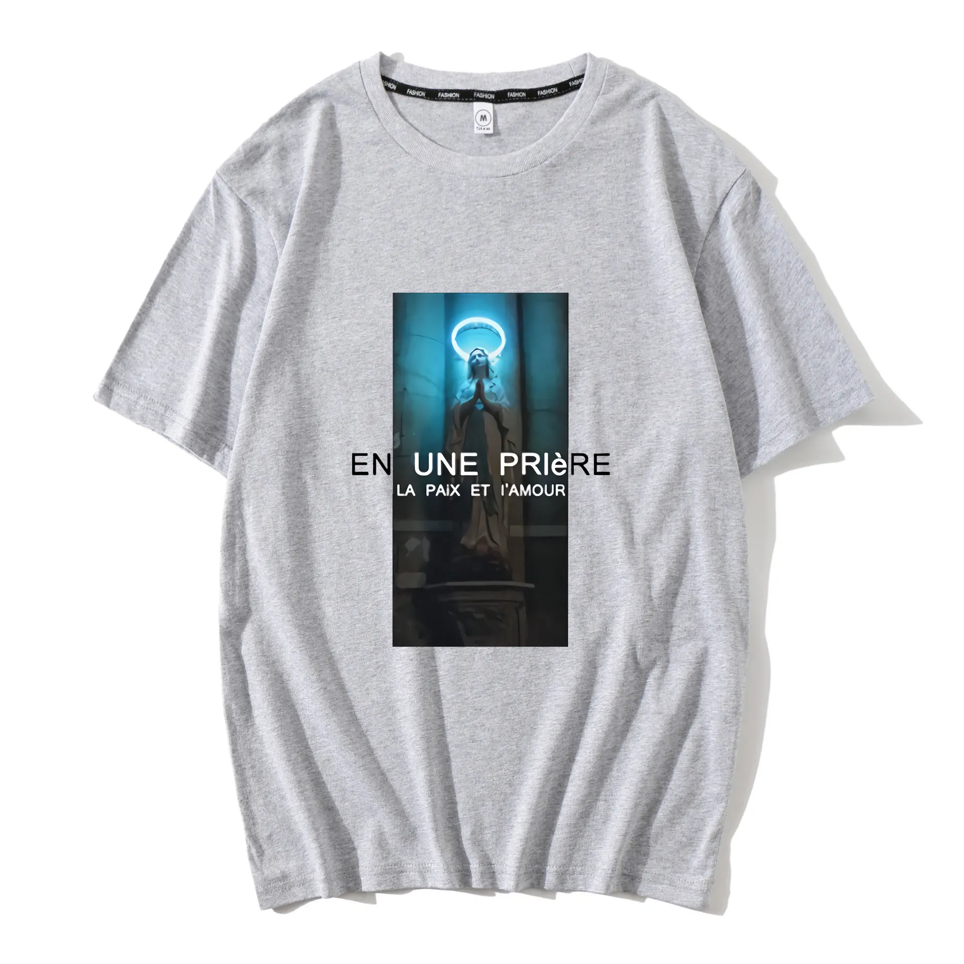 Harajuku Мужская футболка Девы Марии смешанноая целлюлоза Художественная