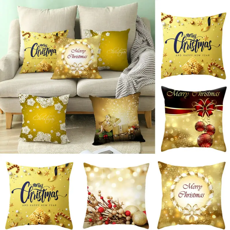 Новинка 18x18 &quot3D Рождественские декоративные наволочки из полиэстера