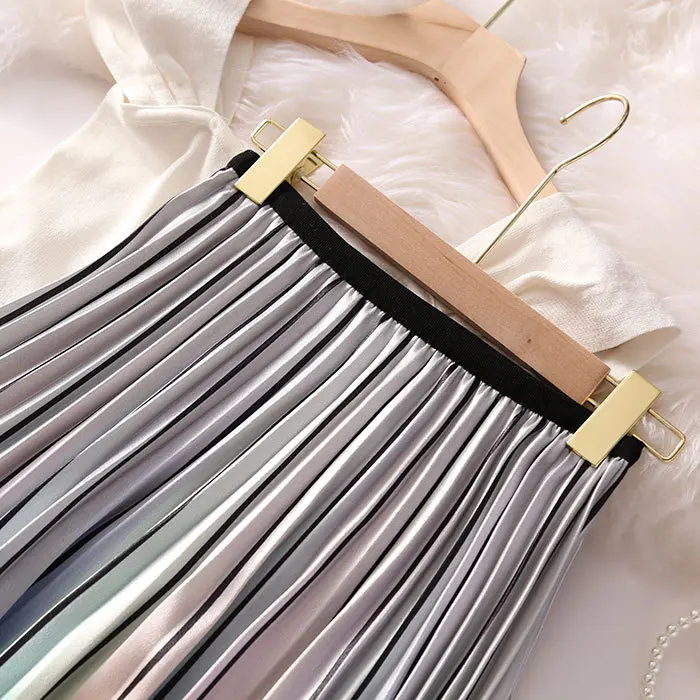 Женская длинная Плиссированная юбка Повседневная Свободная трапециевидная до