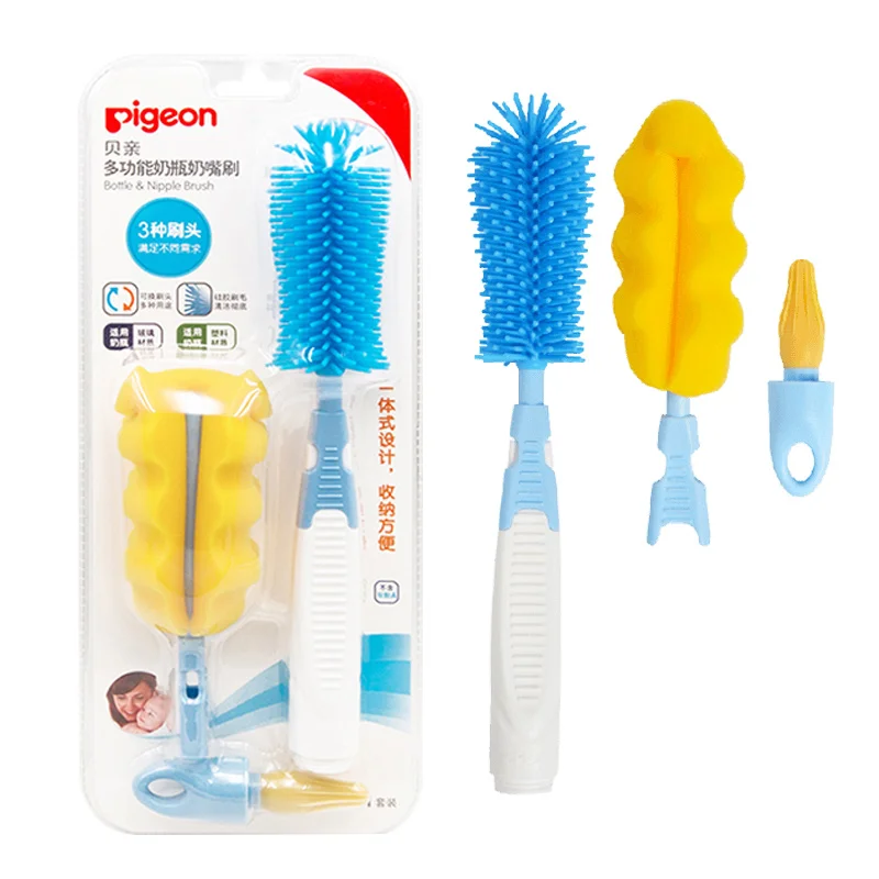 

Baby Multi-Functional Baby Bottle Brush Set Pacifier Brush Baby Cleaning Baby Bottle Brush Sponge Cleaning Revolving Brush